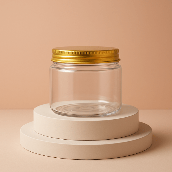 brown round bottle with black cap