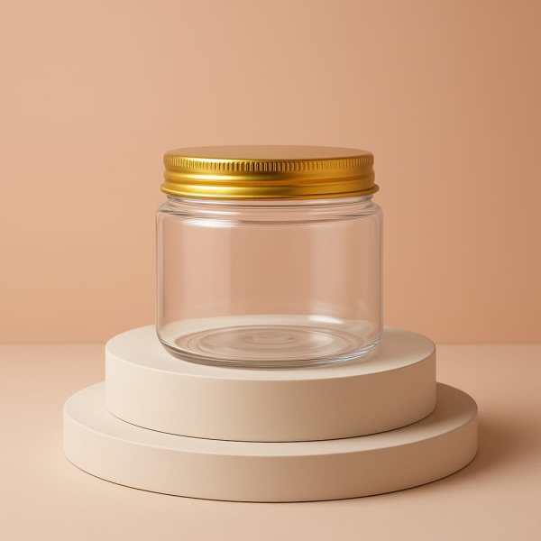 Transparent Pet Jar with Golden Aluminum Cap 50g